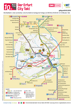 Netzplan Erfurt - Auskünfte der Verkehrsbetriebe zu Linienverkehr