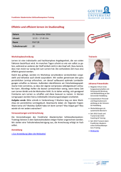 Effektiv und effizient lernen im Studienalltag