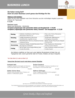 Mittwoch 60 PAX Lunchbuffet