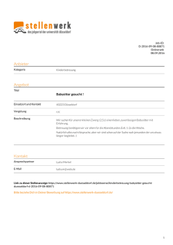 Babysitter gesucht - Stellenwerk Düsseldorf