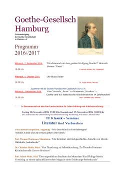 Programm 2016/2017 - Goethe-Gesellschaft