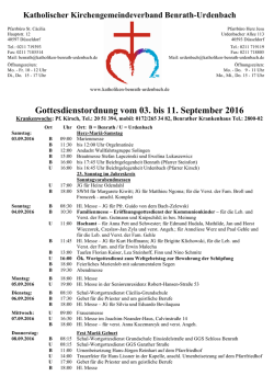der aktuellen Pfarrnachrichten