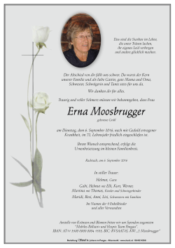 Erna Moosbrugger - Bestattung Sterzl