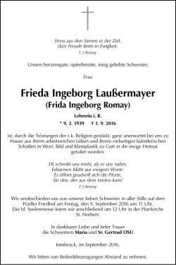 Frieda Ingeborg Laußermayer (Frida Ingeborg Romay)