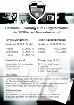 Herzliche Einladung zum B&uuml;rgerschie&szlig;en