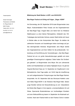 Ein Erfolg mit Folgen - Stadt Weiden in der Oberpfalz