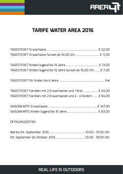 tarife water area 2016