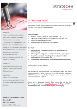 IT-Techniker (m/w) - Stratec Consumables