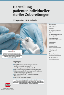 Herstellung patientenindividueller steriler - GMP
