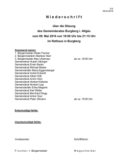 09.05.2016 Niederschrift Gemeinderat