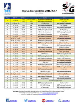 Hinrunden-Spielplan 2016/2017 - SG Flensburg