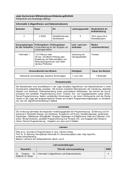 Informatik 2 - Jade Hochschule