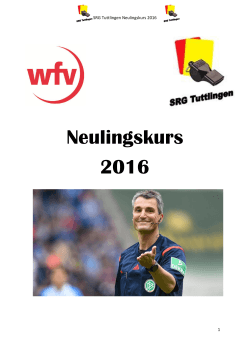 Schiedsrichter- Neulingskurs 2016