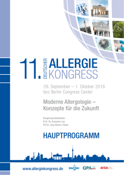 hauptprogramm - 11. Deutscher Allergiekongress 2016