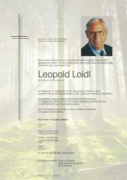 Parte Loidl Leopold - Bestattung Neumayr