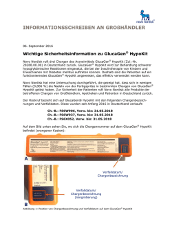 Informationsschreiben an Großhändler vom 06.09.2016