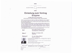 Einladung zum Vortrag Enzyme - Goethe
