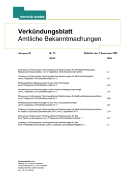 Fächerspezifische Bestimmungen