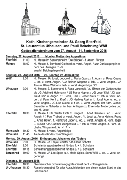Gottesdienstordnung - Sankt Georg, Eiterfeld