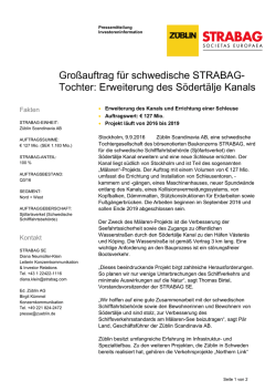 Großauftrag für schwedische STRABAG- Tochter