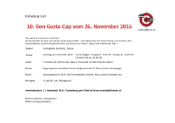 Bon Gusto Cup 20161126 Ausschreibung