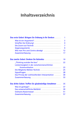 Inhaltsverzeichnis - Die 10 Gebote des gesunden Menschenverstands