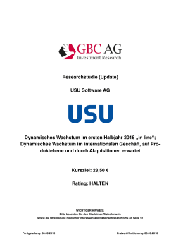 Researchstudie (Update) USU Software AG Dynamisches