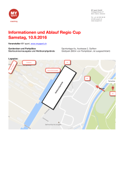 Informationen und Ablauf Regio Cup Samstag, 10.9.2016