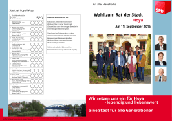 Wahl zum Rat der Stadt Hoya - SPD