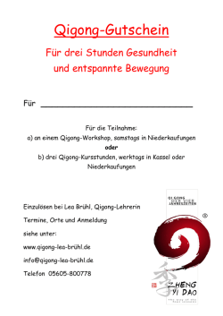 Gutschein f&uuml;r drei Stunden Gesundheit und Bewegung