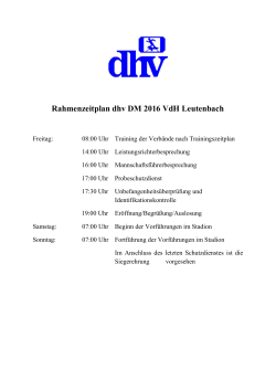 Rahmenzeitplan dhv DM 2016 VdH Leutenbach