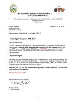 Info Gausportleiter 2/2016