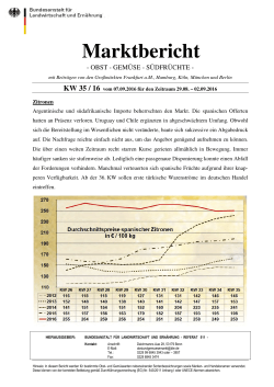 Marktbericht der BLE für Obst, Gemüse und Südfrüchte Nr. 35 / 16