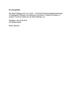 Hier wird geblitzt in P&uuml;ttlingen