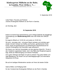 Kindergarten Mülheim an der Ruhr, in Gambia, West