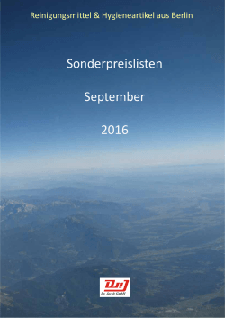 Sonderpreislisten September 2016