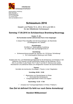 17.09.2016 Einladung Schiesskurs