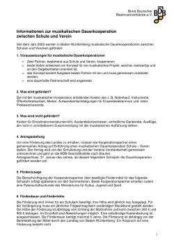Dauerkooperation - Informationsblatt 2016/17