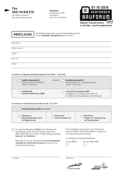Antwortfax - Energie Impuls OWL eV