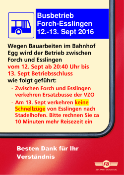 Busbetrieb Forch-Esslingen 12.-13. Sept 2016
