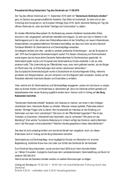 Pressebericht Burg Katzenstein Tag des Denkmals am 11.08.2016