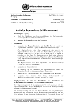 EUR/RC66/2 Rev.1 Add.1: Provisional agenda (annotated)