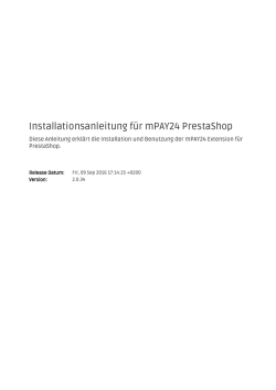 Installationsanleitung f&uuml;r mPAY24 PrestaShop
