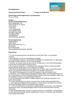 Sonntagskuchen Claudia Hennicke-P&ouml;schk Freitag, den