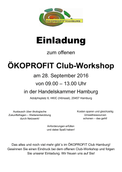 2016 09 28 - Einladung offener Ökoprofit Club