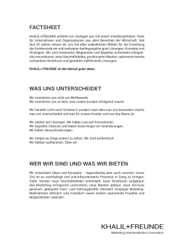 Factsheet - KHALIL+FREUNDE INNOVATIONLOFT