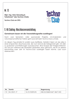 4. AG-Clubtag: Abschlussveranstaltung (PDF, 21 - Der Techno-Club