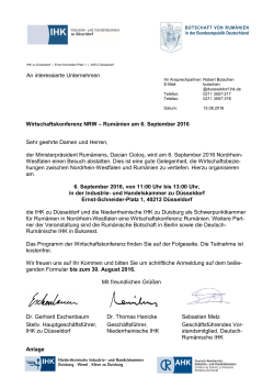 Einladungsschreiben - Niederrheinische Industrie