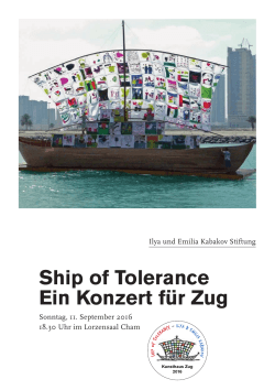 Ship of Tolerance Ein Konzert für Zug