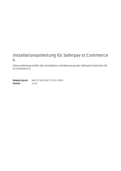 Installationsanleitung f&uuml;r Saferpay xt:Commerce 4